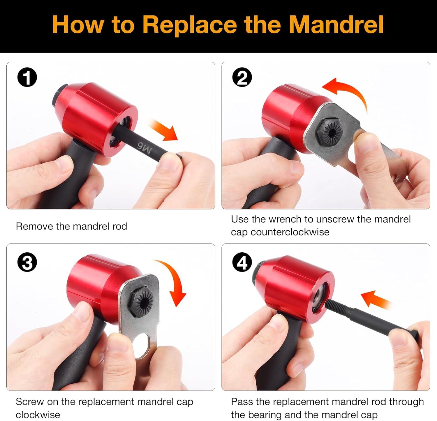 imageYUZES 1420 Rivet Nut Tool Tip Replacement Mandrel Compatible 30 Series Rivet Nut Tool632
