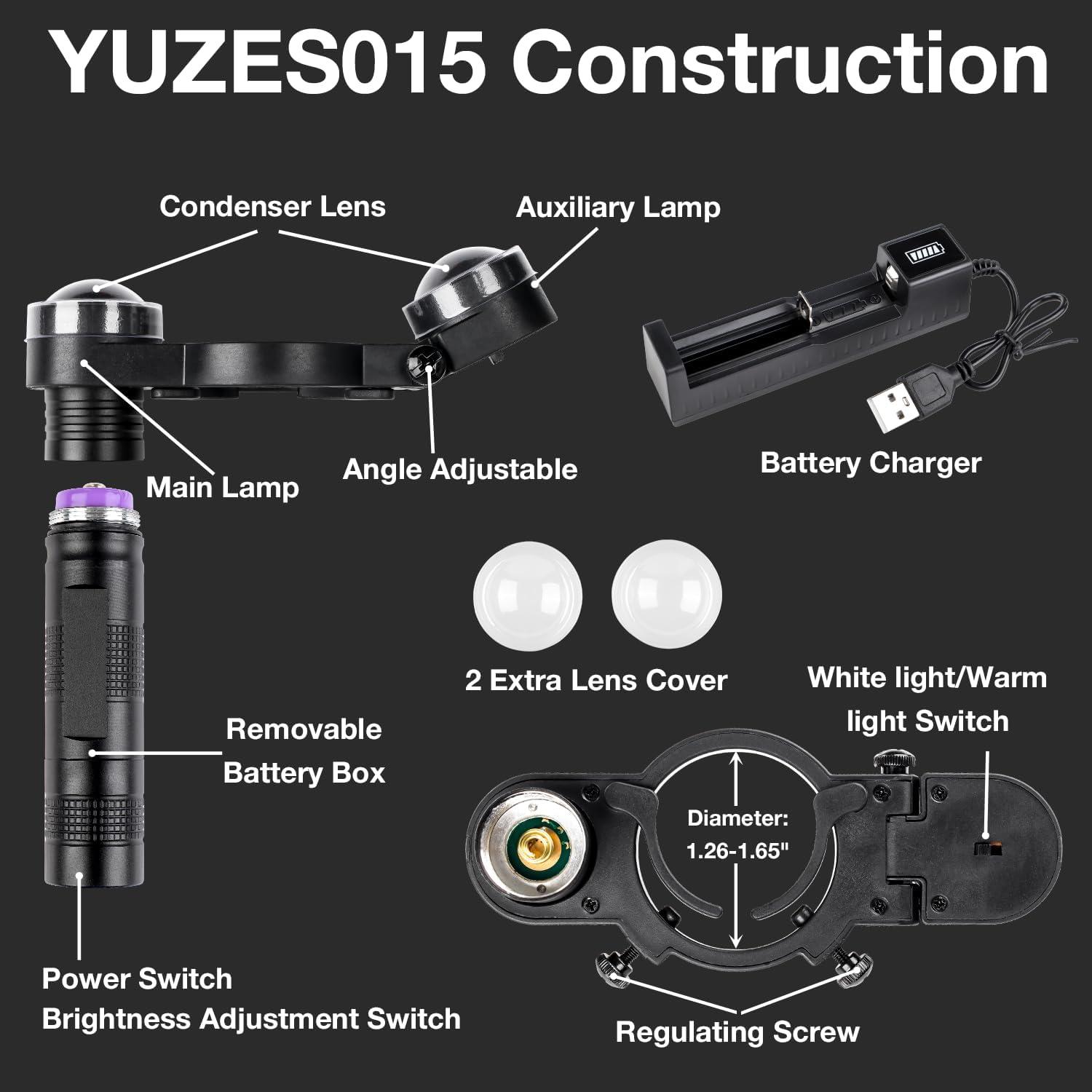 imageYUZES 2PCS Automotive Paint Gun Light with Charger Adjustable Light Modes and Brightness Levels Ensures Even Spraying Universal Paint Spary Gun Light for Auto Repair Coating SL200