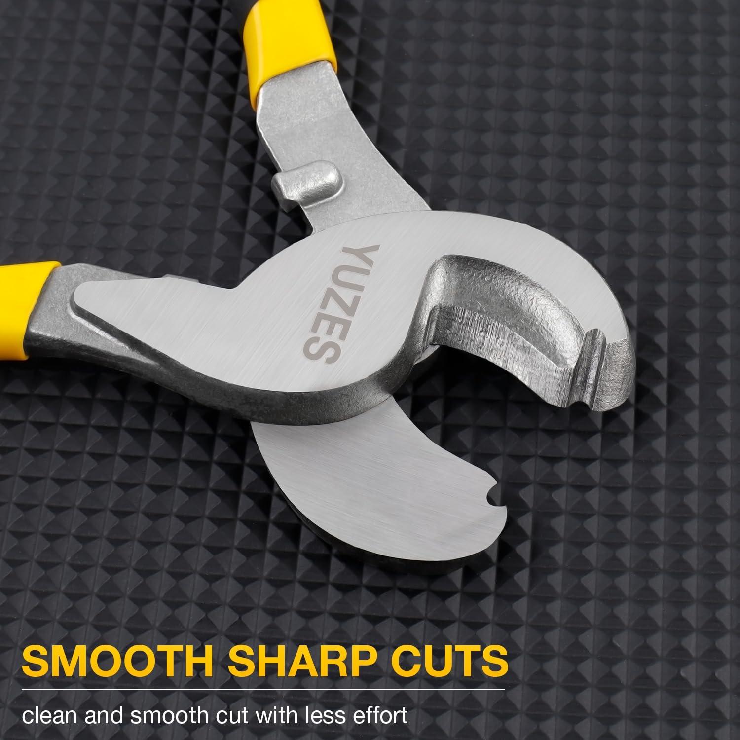 imageYUZES 95 inch Cable Cutter Heavy Duty Wire Cutter High Leverage for Aluminum Copper Wire Communications Cable Cuts up to 20 Wire  Cable Cutting Tool with Ergonomic Grip