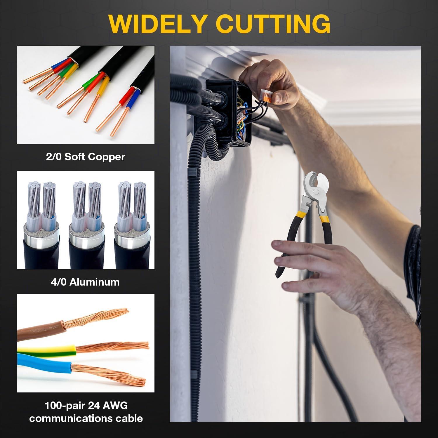 imageYUZES 95 inch Cable Cutter Heavy Duty Wire Cutter High Leverage for Aluminum Copper Wire Communications Cable Cuts up to 20 Wire  Cable Cutting Tool with Ergonomic Grip