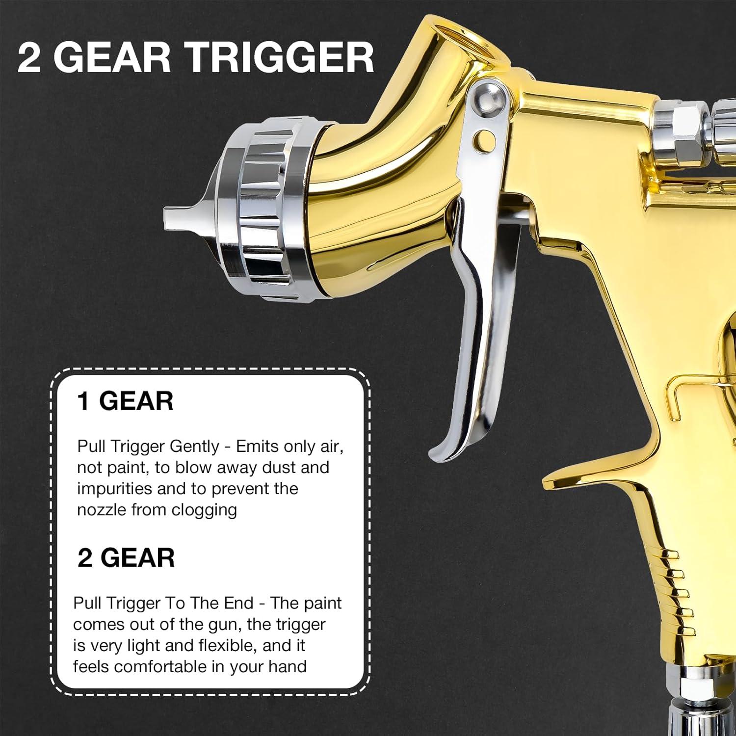 imageYUZES HVLP Spray Gun Kit Ease of Use T110 Pro Paint Guns Automotive Paint Gun for Cars ampamp Furniture DIY Painting 13mm Nozzle 600cc with Paint Sprayer Accessories