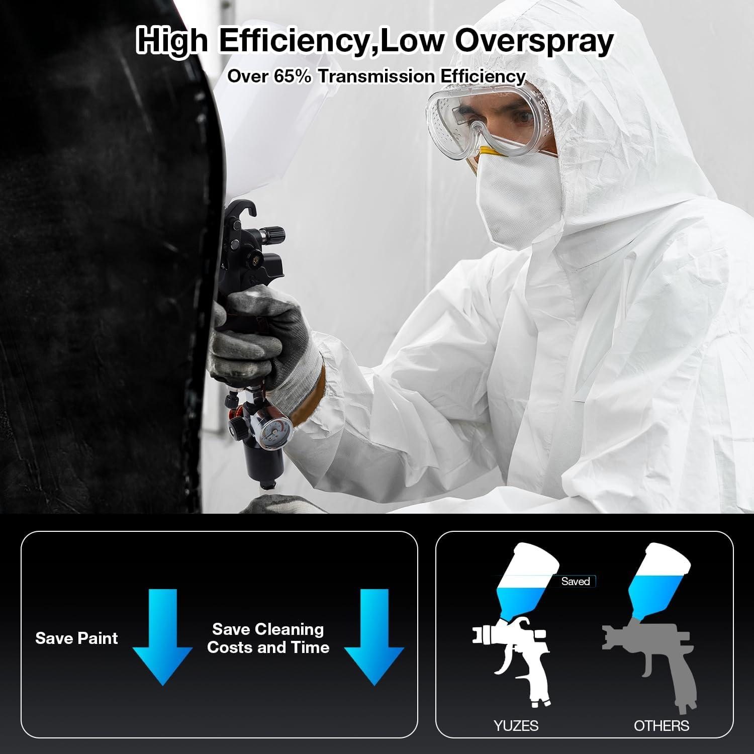 imageYUZES HVLP Spray Gun Plus Kit with 20 Oz Disposable Paint Cups Easy to Use 141720mm Nozzles Air Spray Gun for Painting Cars ampamp Furniture DIY Painting Paint Spray Gun for Primer ClearTop Coat