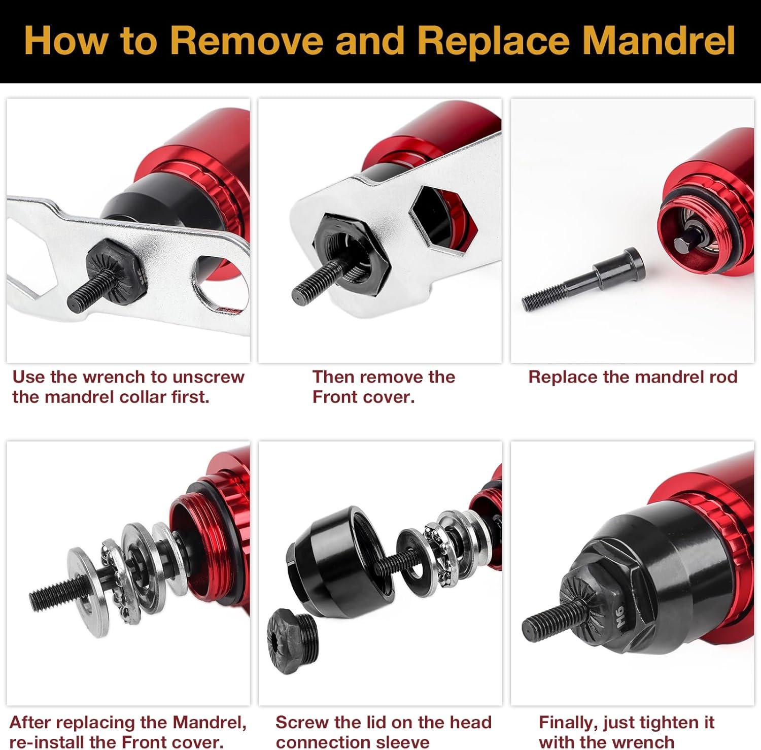 imageYUZES M5 Rivet Nut Tool Tip Replacement Mandrel Compatible 20 Series Rivet Nut ToolM8