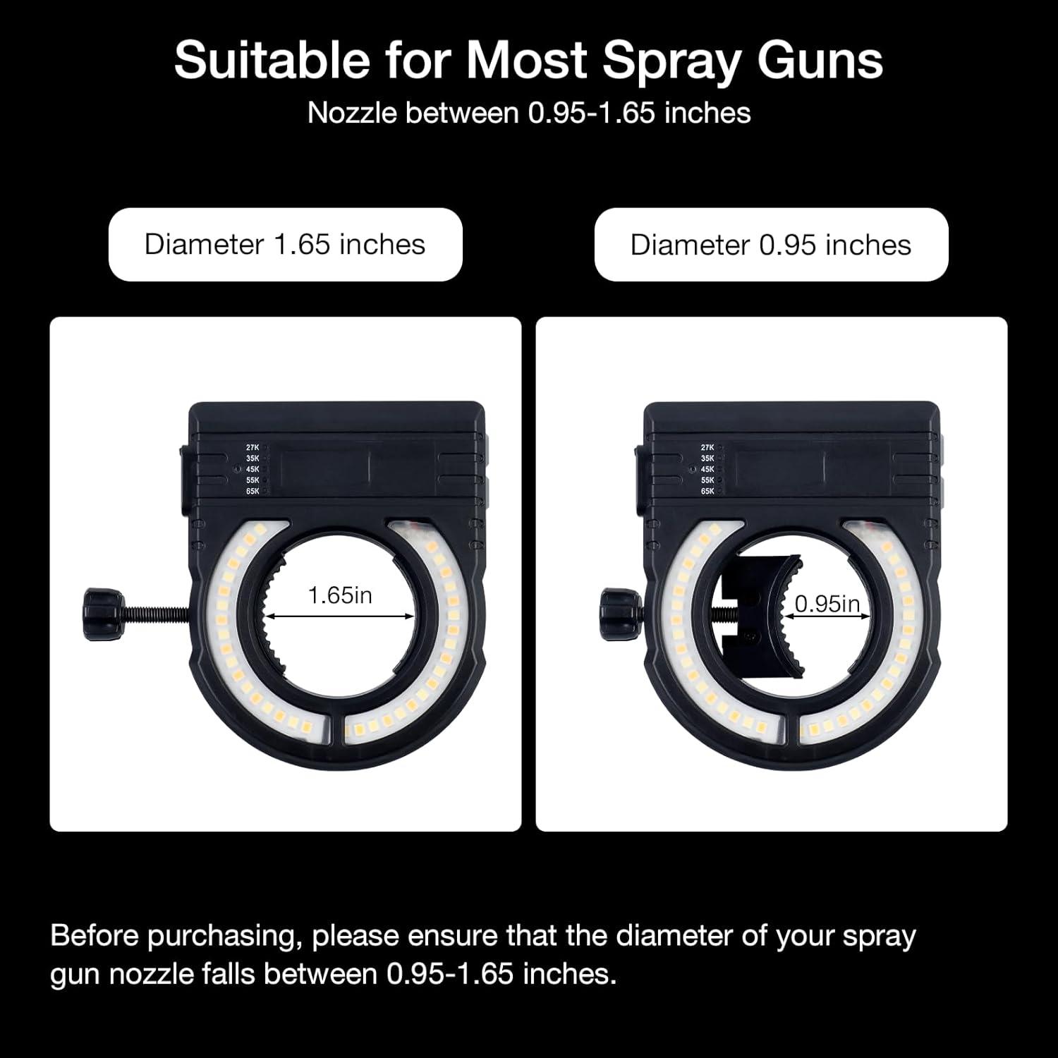 imageYUZES Paint Gun Light with Charger 2700K6500K ampamp 500250 Lumens LED Light for Paint Guns Spray Gun Light Attachment for Evenly Spraying and Reduced Rework Universal Auto Paint Gun Lights