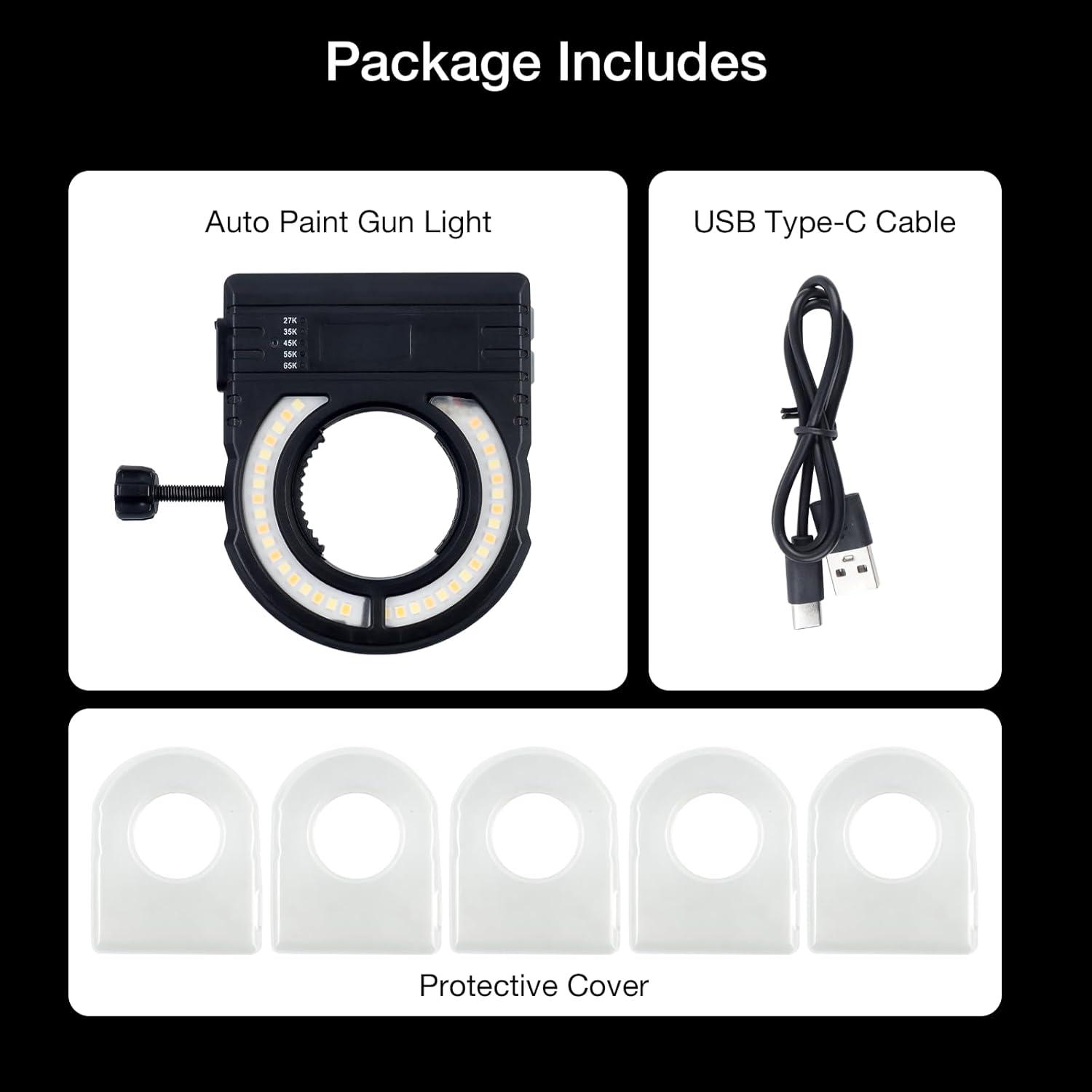 imageYUZES Paint Gun Light with Charger 2700K6500K ampamp 500250 Lumens LED Light for Paint Guns Spray Gun Light Attachment for Evenly Spraying and Reduced Rework Universal Auto Paint Gun Lights