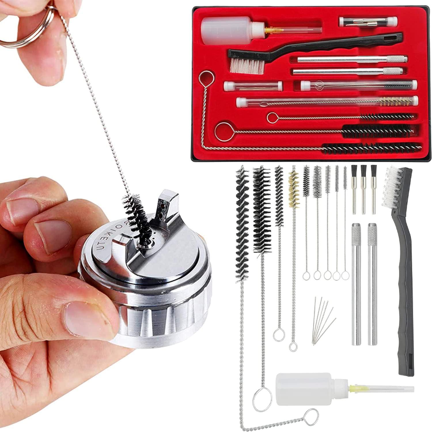 imageYUZES Professional 23 Pcs Set Cleaning Kit for Cleaning Spray Guns Suction Gravity Pressure FeedHVLP and Airbrushes