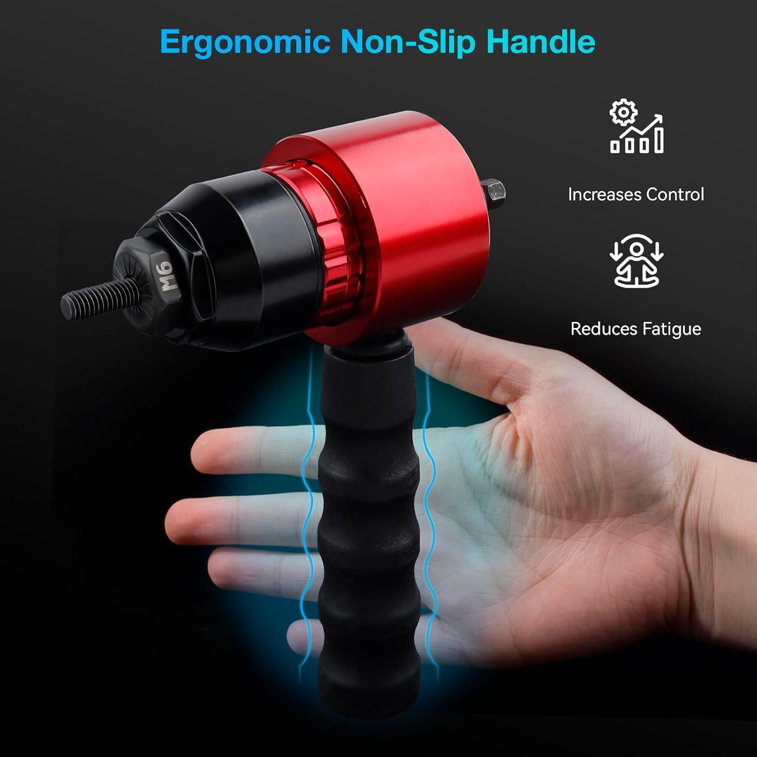 imageYUZES Rivet Nut Tool Adapter for Cordless Drill Electric Newly LaborSaving Rivet Gun Kit Professional Rivet Nut Tool kit with Carrying Case Rivet Nut Tool30R1Rivet Nut Tool20R1
