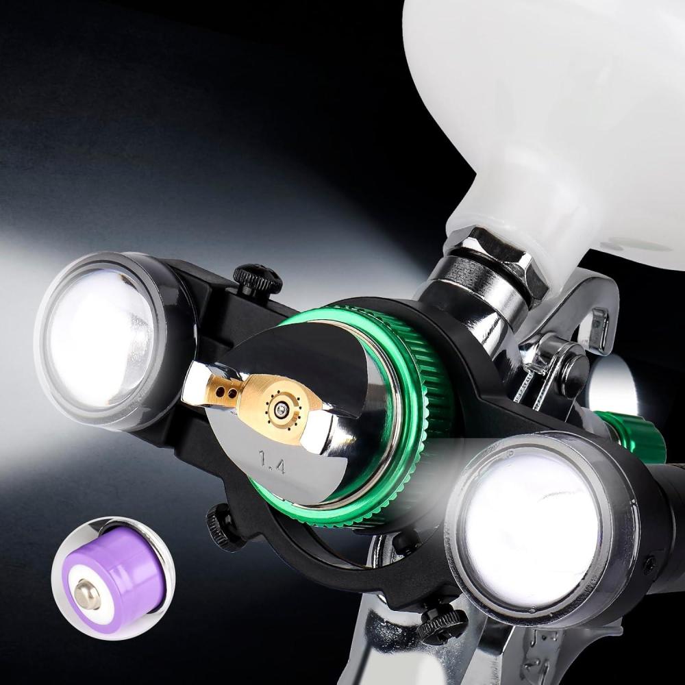 imageYUZES Paint Spray Gun Light with Charger WhiteWarm Light 2 Modes 3 Levels of Brightness Adjustable LED Ultra Lighting System Universal Auto Paint Gun Light