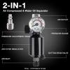imageYUZES 14quot NPT Air Compressor Filter Regulator Combo with Drain Valve and Gauge for Paint Spary Gun Maximum pressure 140psiBlack