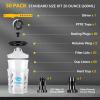 imageYUZES Disposable Paint Spray Gun Cup Kit  20 Ounce 600ml 50 Disposable Paint Cups with Lids 190Micron Filter 2 Hard Cup with Retainer Ring 20 Plugs 2 Spray Gun Adapter PTFE Tape Stirrer