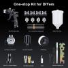 imageYUZES HVLP Paint Sprayer Gun Kit Easy to Use 14172025mm Nozzles Air Spray Gun for Painting Cars ampamp Furniture DIY Painting Paint Spray Gun Kit for Auto Paint Primer ClearTop Coat ampamp TouchUp