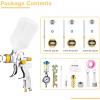 imageYUZES HVLP Spray Gun Kit with 141720mm Nozzles ampamp Air Filter with Pressure Gauge Easy to Use Spray Paint Gun for Cars Air Spray Gun for Painting Cars Furniture DIY Painting Primer Clear CoatYellow