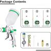 imageYUZES HVLP Spray Gun Kit with 141720mm Nozzles ampamp Air Filter with Pressure Gauge Easy to Use Spray Paint Gun for Cars Air Spray Gun for Painting Cars Furniture DIY Painting Primer Clear CoatGreen
