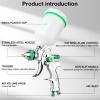 imageYUZES HVLP Spray Gun Kit with 141720mm Nozzles ampamp Air Filter with Pressure Gauge Easy to Use Spray Paint Gun for Cars Air Spray Gun for Painting Cars Furniture DIY Painting Primer Clear CoatGreen
