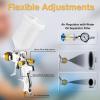 imageYUZES HVLP Spray Gun Kit with 141720mm Nozzles ampamp Air Filter with Pressure Gauge Easy to Use Spray Paint Gun for Cars Air Spray Gun for Painting Cars Furniture DIY Painting Primer Clear CoatYellow