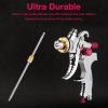imageYUZES HVLP Spray Gun Kit with 141720mm Nozzles ampamp Air Filter with Pressure Gauge Easy to Use Spray Paint Gun for Cars Air Spray Gun for Painting Cars Furniture DIY Painting Primer Clear CoatRed A