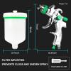 imageYUZES HVLP Spray Gun Kit with 141720mm Nozzles ampamp Air Filter with Pressure Gauge Easy to Use Spray Paint Gun for Cars Air Spray Gun for Painting Cars Furniture DIY Painting Primer Clear CoatGreen