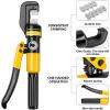 imageYUZES Hydraulic Crimping Tool 10 Tons 12 AWG to 20 Battery Cable Crimper Tool with 9 Dies Easy to Operate Hydraulic Wire Crimping Tool Kit for Wire Rope Battery Cable Ends Ring TerminalsYQK70A