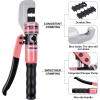 imageYUZES Hydraulic Crimping Tool 10 US Tons 12 AWG to 00 20 AWG for Cable Lug Cable Railing Electrical Terminal Cable Wire Tool Kit with 9 Die Battery Cable Crimper Tool