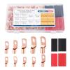 imageYUZES 200PCS Copper Wire Lugs AWG12 10 8 6 4 2 with Heat Shrink Set Battery Cable Ends Ring Terminals Connectors Crimp Terminals for Automotive Marine RV Solar Inverter ampamp Audio Applications