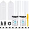 imageYUZES Disposable Paint Spray Gun Cup Kit  20 Ounce 600ml 50 Disposable Paint Cups with Lids 190Micron Filter 2 Hard Cup with Retainer Ring 20 Plugs 2 Spray Gun Adapter PTFE Tape Stirrer