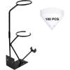 imageYUZES Gravity Feed Paint Spray Gun Holder Stand with 100PCS Nylon Mesh Paint Strainers and Removable Strainer Holder for WallMounted or Bench Mount