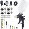 imageYUZES HVLP Paint Sprayer Gun Kit Easy to Use 14172025mm Nozzles Air Spray Gun for Painting Cars ampamp Furniture DIY Painting Paint Spray Gun Kit for Auto Paint Primer ClearTop Coat ampamp TouchUp