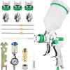 imageYUZES HVLP Paint Sprayer Gun with 141720mm Nozzles Easy to Use Spray Paint Gun for Cars Furniture DIY Painting Varnish and Top Coat HVLP Paint Gun with Paint Sprayer Accessories GreenGreen