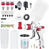 imageYUZES HVLP Spray Gun with 141720mm Nozzles Set Easy to Use Paint Guns Automotive with 10 Disposable Paint Cups Paint Spray Gun for Painting Cars Furniture Primer and Top CoatRedPlus