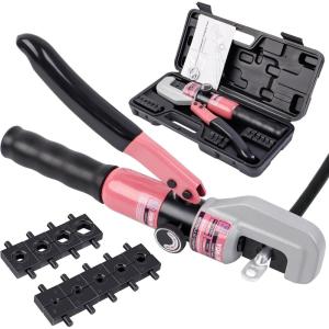 imageYUZES Hydraulic Crimping Tool 10 US Tons 12 AWG to 00 20 AWG for Cable Lug Cable Railing Electrical Terminal Cable Wire Tool Kit with 9 Die Battery Cable Crimper Tool