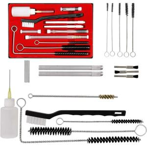 imageYUZES Professional 23 Pcs Set Cleaning Kit for Cleaning Spray Guns Suction Gravity Pressure FeedHVLP and Airbrushes