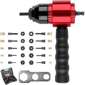 imageYUZES Rivet Nut Tool Adapter for Cordless Drill Electric Newly LaborSaving Rivet Gun Kit Professional Rivet Nut Tool kit with Carrying Case Rivet Nut Tool30R1Rivet Nut Tool20R1