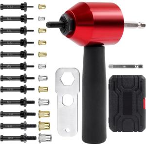 imageYUZES Rivet Nut Tool Adapter for Cordless Drill Electric Newly LaborSaving Rivet Gun Kit Professional Rivet Nut Tool kit with Carrying Case Rivet Nut Tool30R1Rivet Nut Tool30R1